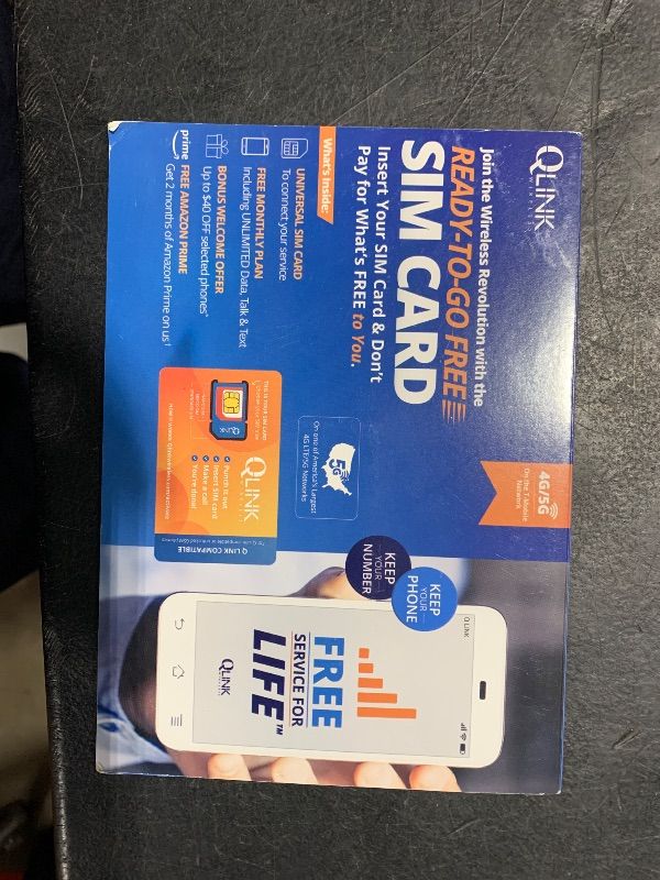 Photo 1 of qlink wireless bring your own phone number SIM card pwg 