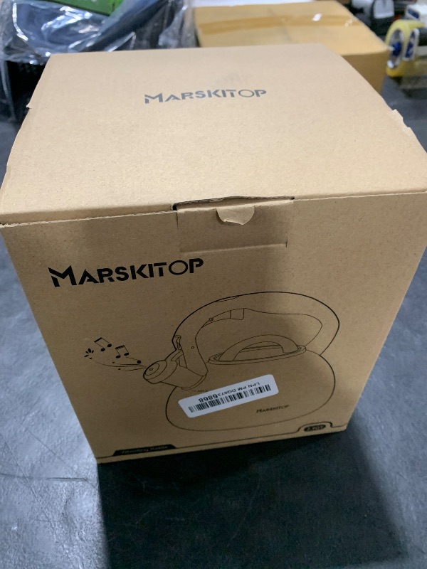 Photo 1 of MARSKITOP Tea Kettle Stovetop Whistling Tea Pot for Stove Top, Stainless Steel Tea Kettle Teapot with Wooden Pattern Handle, 2.6 Quart, Gray