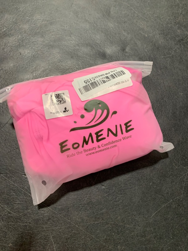 Photo 1 of Eomenie Women's One Piece Swimsuits Tummy Control Cutout High Waisted Bathing Suit Wrap Tie Back 1 Piece Swimsuit Pink Color Block