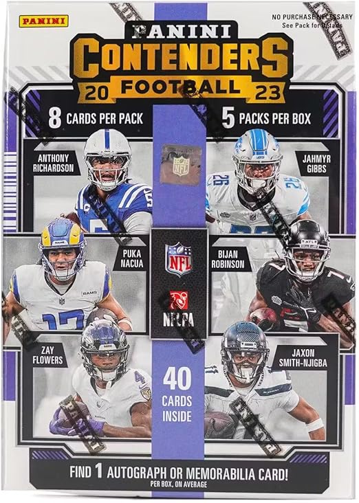 Photo 1 of 2023 Panini Contenders Football 5-Pack Trading Card HOBBY Blaster Box