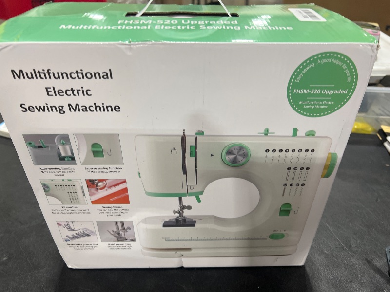 Photo 1 of White sewing machine for adults. Sewing machine,sewing machine for beginners,Double needle and double thread,16 kinds of stitches.Sewing machine for Household