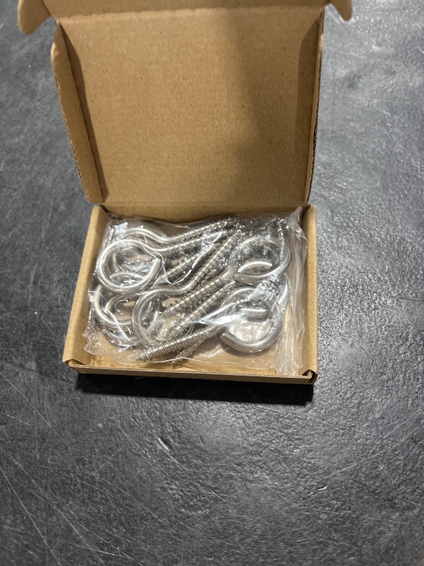 Photo 1 of M5 10 Pcs 304 Stainless Steel Screws Eye,2.56 Inch Screw Self Tapping Eye,Load Bearing 200LB, Duty Eye Bolt for Wood Securing Cables Wire,Indoor & Outdoor Use (10, M5 2.56 Inch)