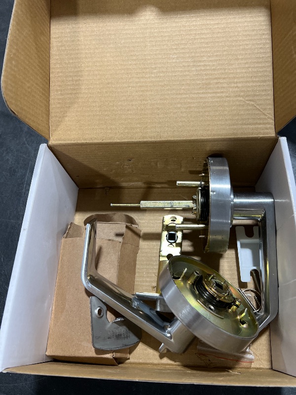 Photo 1 of Commercial Grade Privacy Indicator Lever Lock - Satin Chrome Occupied Door Lock, Bathroom Door Handle in-Used or Vacant, Bathroom Lock for Public Restrooms Including Office, Hospitals, Gym, Warehouse