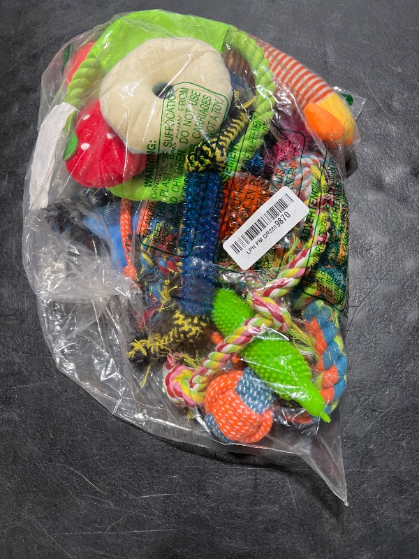 Photo 1 of Aipper Dog Toys 25 Pack for Fun and Teeth Cleaning, Puppy Chew Toys Pack with Squeak Plush Toy,Squeaky Toy Balls,Tug of War and Rope Toys for Puppy to Small Dogs