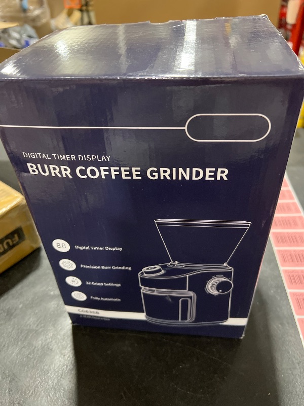 Photo 1 of SHARDOR Burr Coffee Grinder Electric with 32 Grinding Sizes, Coffee Bean Grinder with 40 Seconds Adjustable Electronic Timer, Coffee Grinders for Home Use with Chamber Cleaning Button