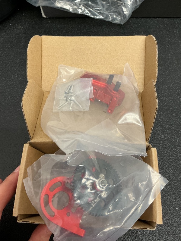 Photo 1 of AMK 1/10 Transmission 30% OD Transfer Case Forward Motor Mount with Delrin Spur Gear for 1/10 RC Crawler Axial SCX10 II Element Enduro DIY LCG Chassis SCX10 Upgrades (Red)