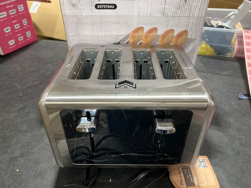 Photo 1 of WUNLY 4 Slice Toaster, Touchscreen & Dual Independent Control Panel?5 Basic Functions & Digital Countdown Toasters, 6 Shade Settings?6 Bread Types, Smart Bread Toaster Mute/Screen-Off ?Stainless Steel