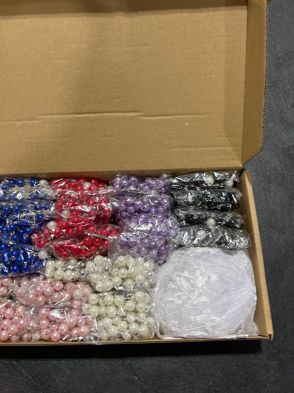 Photo 1 of 24 Sets Sublimation Blank Rosary Colorful Prayer Beads Heat Transfer Rosary Necklace Printable Sublimation Necklace with Organza Bags for Women Men Baptism DIY Memorial Gifts Making
