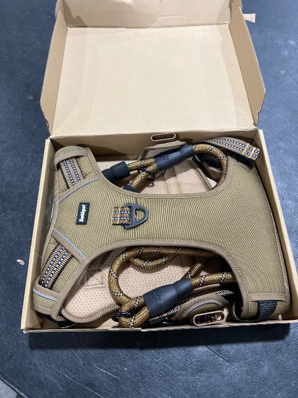 Photo 1 of Beebiepet Heavy Duty Tactical Dog Harness for Large Dogs, No Pull Adjustable Pet Harness Reflective Service Training Easy Control Pet Vest Military K9 Working Dog Harnesses- Large, Brown