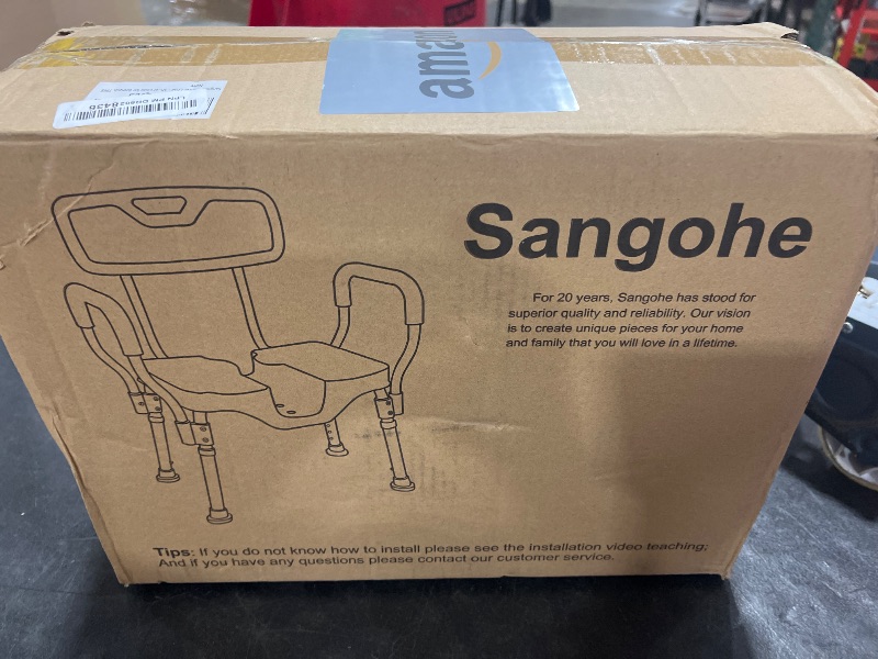 Photo 1 of Sangohe Shower Chair - Shower Chair for Inside Shower - U-Shape Seat Heavy Duty Shower Chair - Shower Chair with Arms for Handicap - Wide Shower Seats for Elderly - Shower Chair for Bathtub, 796E