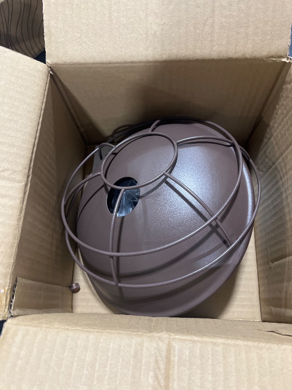 Photo 1 of Farmhouse Flush Mount Ceiling Light - Easric Industrial Ceiling Light Fixture Rustic Copper Metal Cage Close to Ceiling Lamp E26 Base for Hallway Foyer Kitchen Porch Bronze