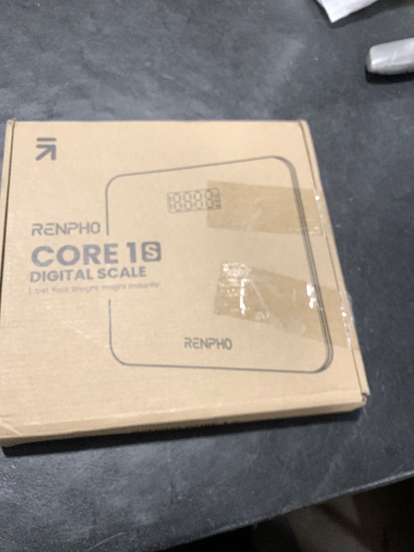 Photo 1 of RENPHO Mechanical Bathroom Scales, Highly Accurate Body Weight Scale with Lighted LED Display, Round Corner Design, 400 lb, Core 1S, Cement Pattern