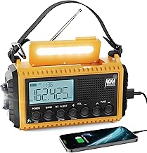 Photo 1 of  Emergency Radio, 5000mAh/18500mWh Weather Radio, Solar Hand Crank Radio with AM/FM/SW/NOAA Alert, Cell Phone Charger, Headphone Jack, Flashlight and SOS Siren