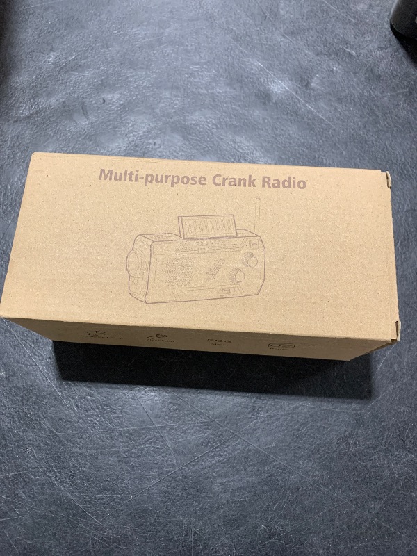 Photo 1 of  Emergency Radio, 5000mAh/18500mWh Weather Radio, Solar Hand Crank Radio with AM/FM/SW/NOAA Alert, Cell Phone Charger, Headphone Jack, Flashlight and SOS Siren