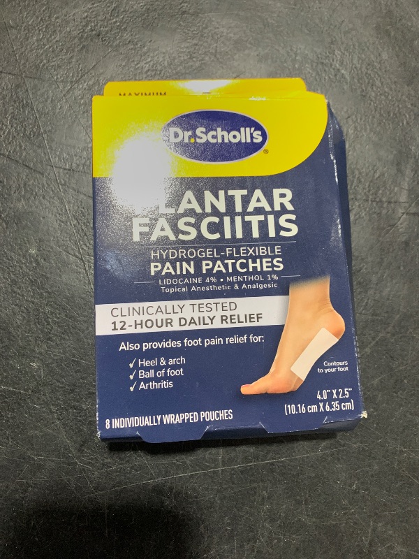 Photo 1 of Dr. Scholl's Plantar Fasciitis Pain Patches with Hydrogel Flexible Technology, 8 Ct // Clinically Tested 12-Hour Daily Pain Relief - Contours to Your Foot - with Lidocaine & Menthol, 8 Treatments