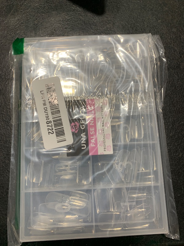 Photo 1 of UNA GELLA Short Square Fake Nails 216pcs Short Square Press on Nails Pre-shape Gel Nail Tips for Full Cover Acrylic Nails False Nails For Nail Extension Home DIY Nail Salon 12 Sizes Gelly Tips