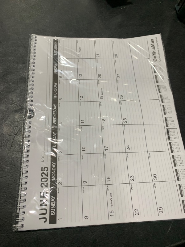 Photo 1 of OuMuaMua Wall Calendar 2025, Calendar Wall 2025-2026, Jun. 2025 to Dec. 2026, 14" X 11" 19-Month Paper Hanging Planner Wall with Thick Paper, Ruled Blocks for Office Home Planning & Organizing