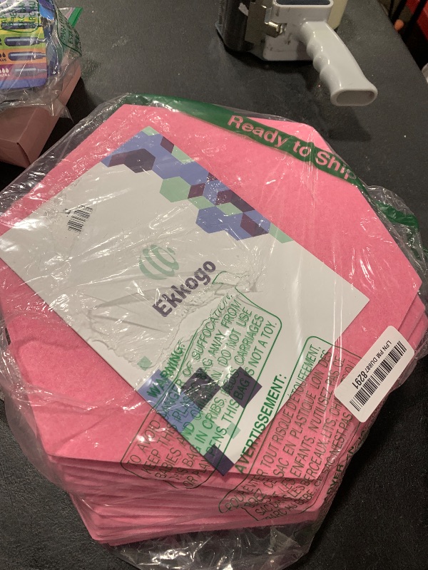 Photo 1 of Ekkogo Acoustic Panels 12-Pack Soundproof Wall Panels 12"X10.4"X0.4" Sound Panels High Density Sound Dampening Panels - [Chic Pink Hexagon]