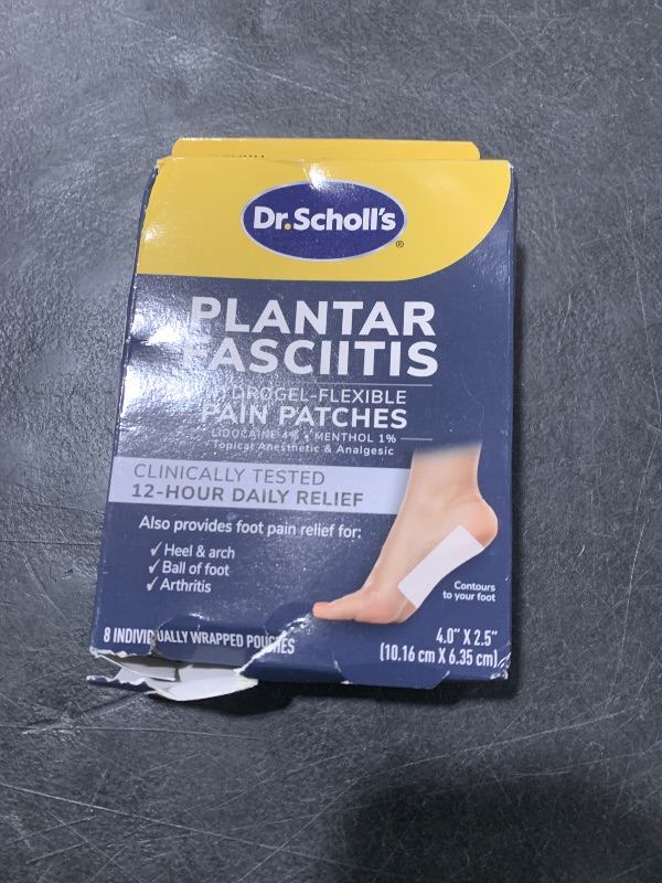 Photo 1 of Dr. Scholl's Plantar Fasciitis Pain Patches with Hydrogel Flexible Technology, 8 Ct // Clinically Tested 12-Hour Daily Pain Relief - Contours to Your Foot - with Lidocaine & Menthol, 8 Treatments