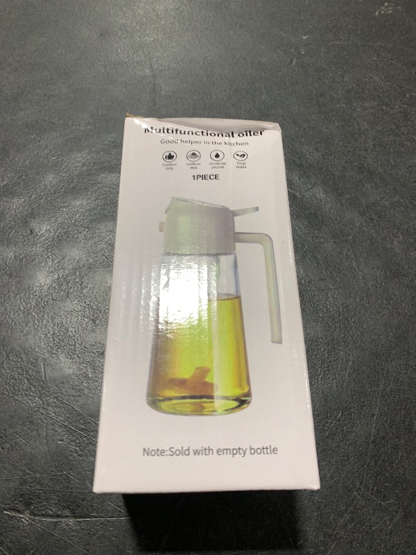 Photo 1 of Leaflai Olive Oil Spray - 470 ml/16 oz Oil Bottle and Oil Container, Strong Fogging Spray Glass Bottle(White), KKN617
