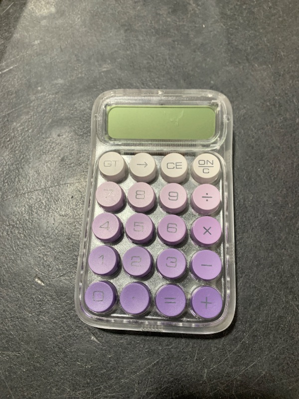 Photo 1 of Mr. Pen- Mechanical Switch Calculator, 10 Digits, Purple, Transparent Body, Large LCD Display, Big Buttons, Desktop, Cute, Aesthetic