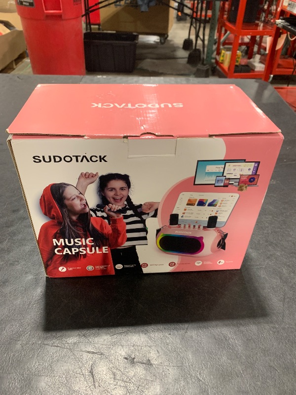 Photo 1 of SUDOTACK Karaoke Machine for Adults Kids with 2 Wireless Microphones, Bluetooth PA Speaker System with Echo/Bass/Treble Adjustment for Home Party, Outdoor, Church, Picnic, Birthday Gifts (Pink)