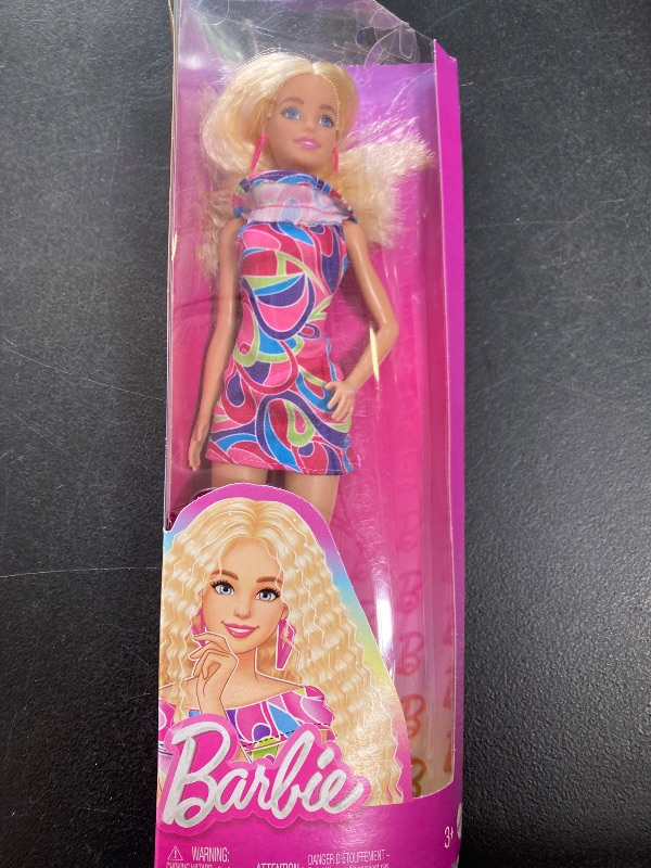 Photo 1 of Barbie Fashionistas Doll #223 with Blonde Wavy Hair, Totally Hair-Inspired Dress & Accessories, 65th Anniversary Collectible Toy