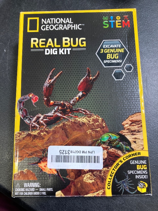 Photo 1 of NATIONAL GEOGRAPHIC Real Bug Dig Kit - Dig up 3 Real Insects Including Spider, Fortune Beetle and Scorpion - Great STEM Science Gift