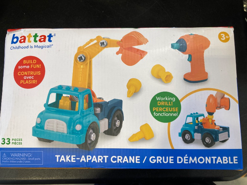 Photo 1 of Battat – Classic Construction Toy – Pretend Play Tools – Toddler Trucks – Dexterity Building Toy – 3 Years + – Take-Apart Crane