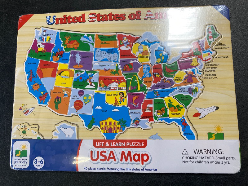 Photo 1 of The Learning Journey Lift & Learn Puzzle - USA Map Puzzle for Kids - Preschool Toys & Gifts for Boys & Girls Ages 3 and Up - United States Puzzle for Kids - Award Winning Toys