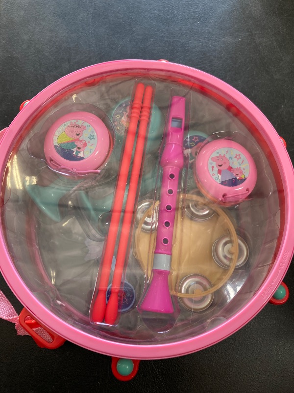 Photo 1 of Peppa Pig Party Drum Set, 10-Pieces, 6 Musical Instruments, Pretend Play, Musical Education, Kids Toys for Ages 18 Month