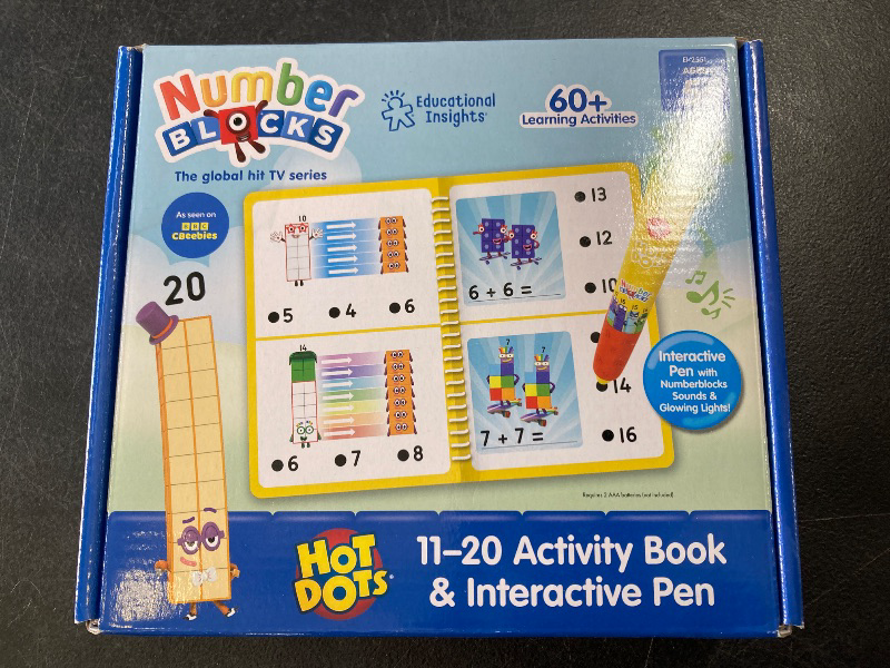 Photo 1 of Educational Insights Hot Dots Numberblocks Workbook Numbers 11-20 with Interactive Pen - Learning Activities for Kids Ages 5+