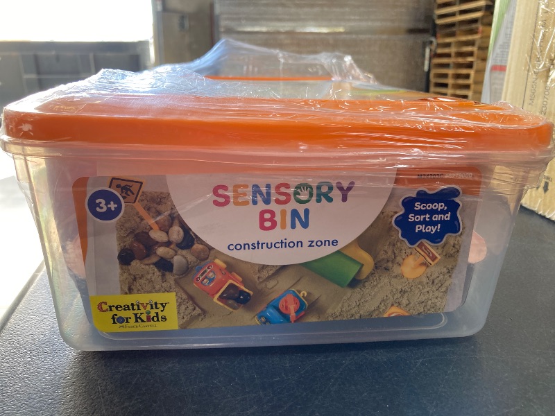 Photo 1 of Creativity for Kids Sensory Bin: Construction Zone Playset - Preschool Learning Activities, Excavator Toys for Boys Ages 3-5+, Outdoor Toys and Gifts for Kids