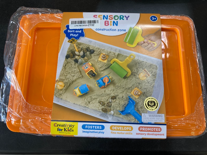 Photo 1 of Creativity for Kids Sensory Bin: Construction Zone Playset - Preschool Learning Activities, Excavator Toys for Boys Ages 3-5+, Outdoor Toys and Gifts for Kids