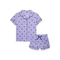 Photo 1 of Wonder Nation Girls Button Front Pajama Top & Shorts Set, 2-Piece, Size S
