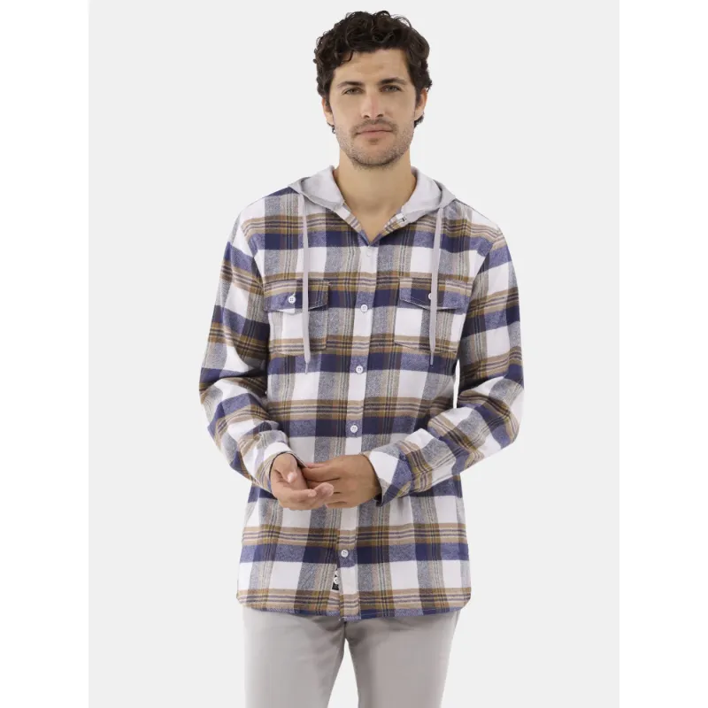 Photo 1 of Burnside Men's Hooded Flannel Shirt with Long Sleeves, Size 2XL