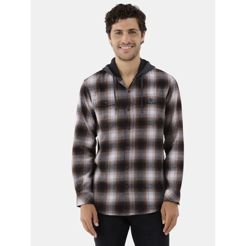 Photo 1 of Burnside Men's Hooded Flannel Shirt with Long Sleeves, Size xl