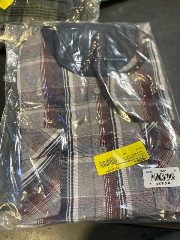 Photo 1 of Burnside Men's Hooded Flannel Shirt with Long Sleeves, Size xl