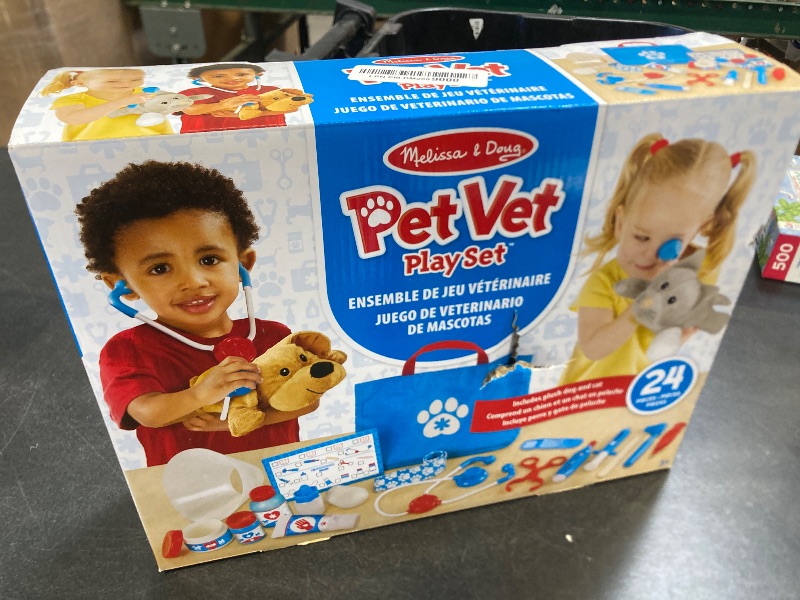 Photo 1 of Melissa & Doug Examine and Treat Pet Vet Play Set (24 pcs) - Kids Veterinary Play Set, Veterinarian Kit For Kids, STEAM Toy, Pretend Play Doctor Set For Kids Ages 3+