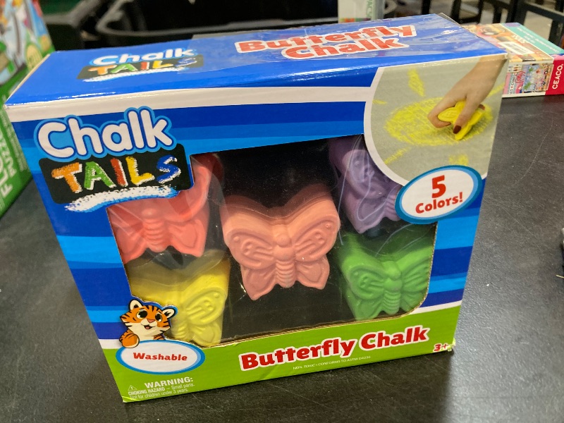 Photo 1 of Butterfly Chalk – 5 Pieces of Colorful Sidewalk Chalk | Washable, Non-Toxic For Arts and Crafts | Kids Ages 3+ - Sunny Days Entertainment