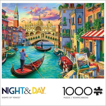 Photo 1 of Buffalo Games - Night & Day - Sights of Venice - 1000 Piece Jigsaw Puzzle Multicolor