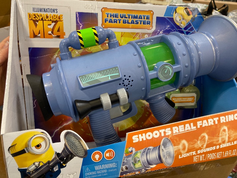Photo 1 of Minions Despicable Me 4 - The Ultimate Fart Blaster | Blasts Out Real Rings of Fog | Plays 15 Different Sounds | Lights Up and Emits Smells | Includes 2 Different Scented Formulas