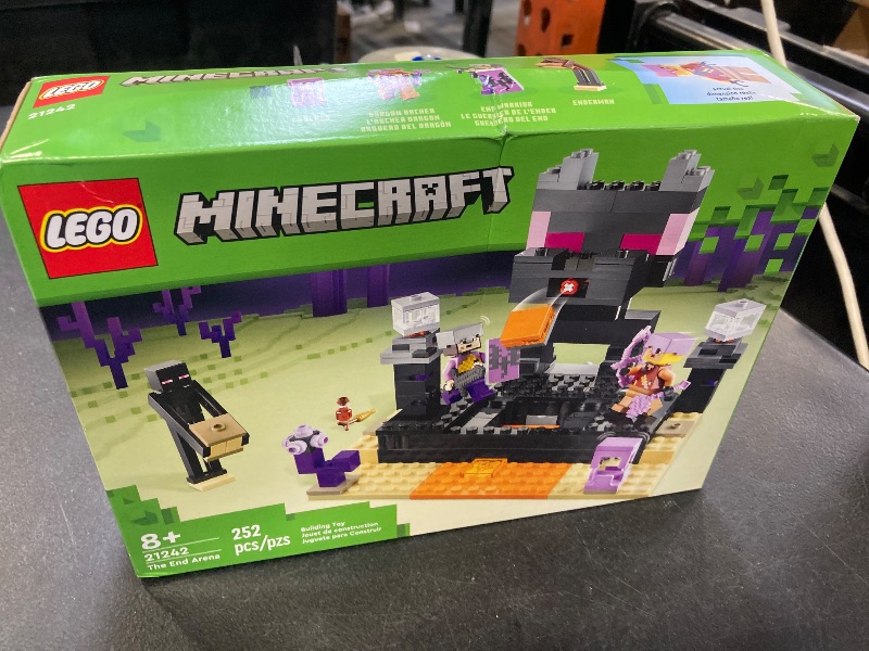 Photo 1 of LEGO Minecraft The End Arena 21242, Player-vs-Player Battle Playset with Lava, Ender Dragon and Enderman Figures, Action Toys for Kids 8 Plus Years Old