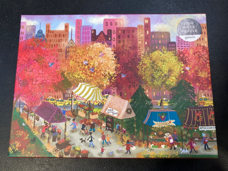 Photo 1 of Galison Autumn at The City Market – 1000 Piece Puzzle Fun and Challenging Activity with Bright and Bold Artwork of A Fall Day at A Farmer’s Market for Adults and Families