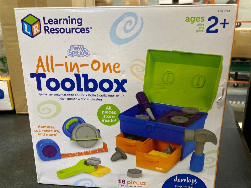 Photo 1 of Learning Resources New Sprouts All-in-One Toolbox, 18 Pieces, Ages 2+, Toddler Activities, Preschool Learning Activites, Montessori Toys