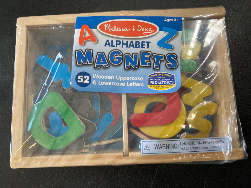 Photo 1 of Melissa & Doug 52 Wooden Alphabet Magnets in a Box - Uppercase and Lowercase Letters