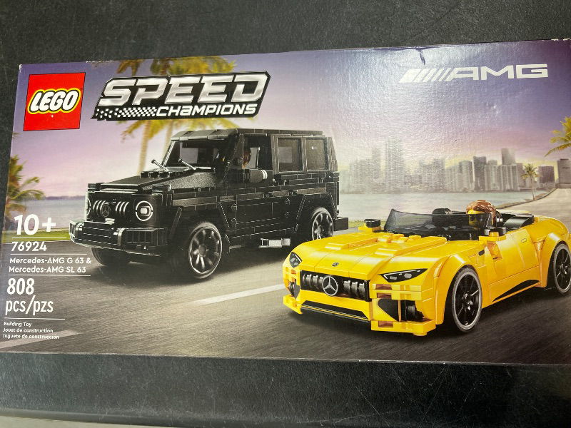 Photo 1 of LEGO Speed Champions Mercedes-AMG G 63 & Mercedes-AMG SL 63 F1 Toy Car, Formula 1 Vehicle Set for Kids, 2 Building Sets with 2 Driver Minifigures, Convertible Toy Car Gift for Boys and Girls, 76924