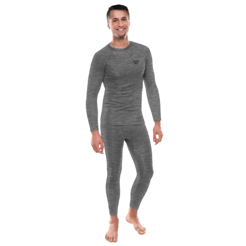 Photo 1 of Xtreme Heat Mens Base Layers Set Compression Pants & Shirt Thermal Wear for Men, Grey Large 