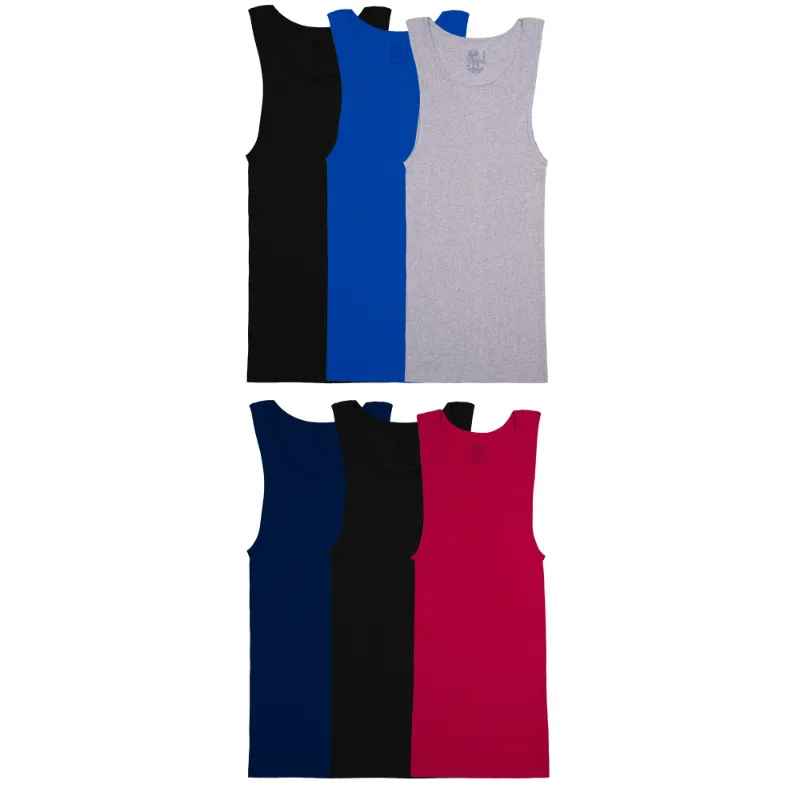 Photo 1 of Fruit of the Loom Men's EverSoft Cotton A-Shirt Tank Top Undershirts, 6-Pack, Moisture-Wicking, White 