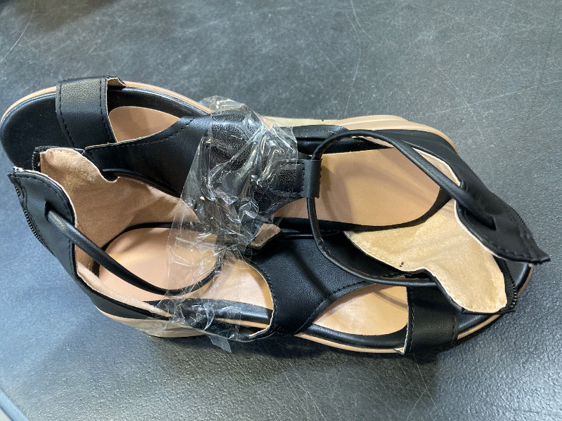 Photo 1 of Patlollav Womens Sandals Clearance Summer New Plus Size Women Zipper Round-Toe Wedge Sandals